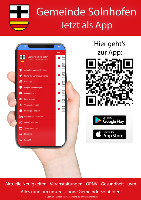 Plakat Gemeinde-App Solnhofen